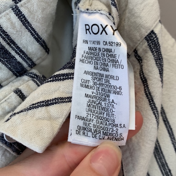 High Waisted Striped Linen Blend Shorts - Picture 6 of 7